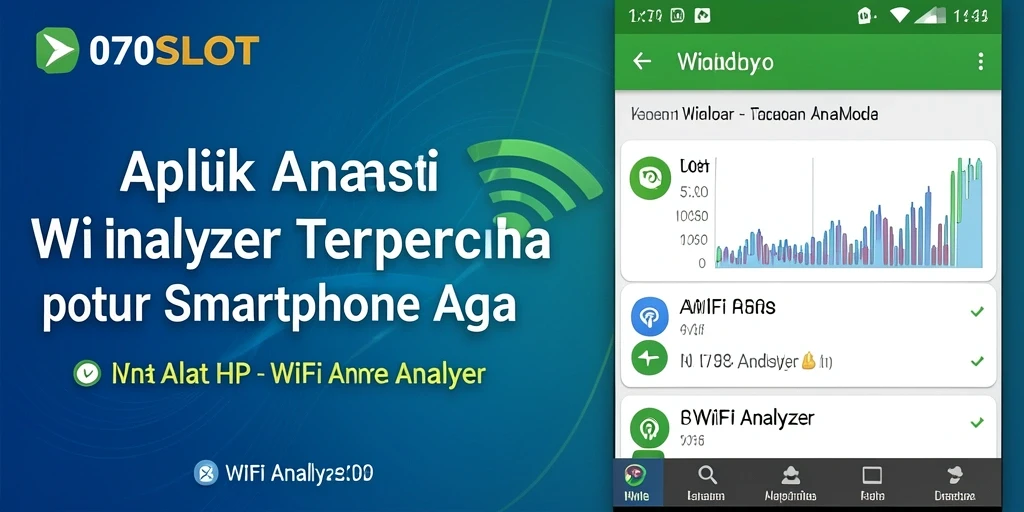 Tampilan antarmuka 070SLOT yang menampilkan analisis jaringan WiFi.