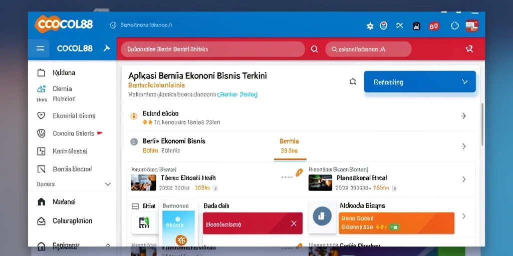 Antarmuka aplikasi COCOL88 menampilkan berita dan analisis ekonomi terkini.