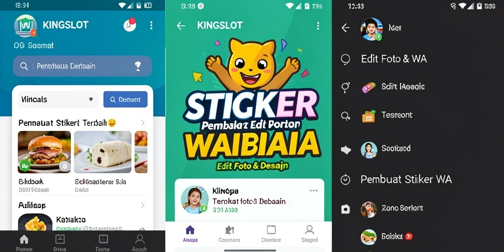 Tampilan antarmuka KINGSLOT untuk pembuatan stiker WhatsApp yang mudah dan intuitif.