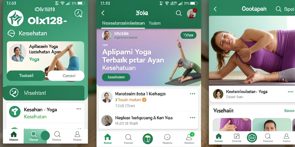 Antarmuka OLX128 yang menampilkan berbagai pose Yoga yang mudah diikuti.