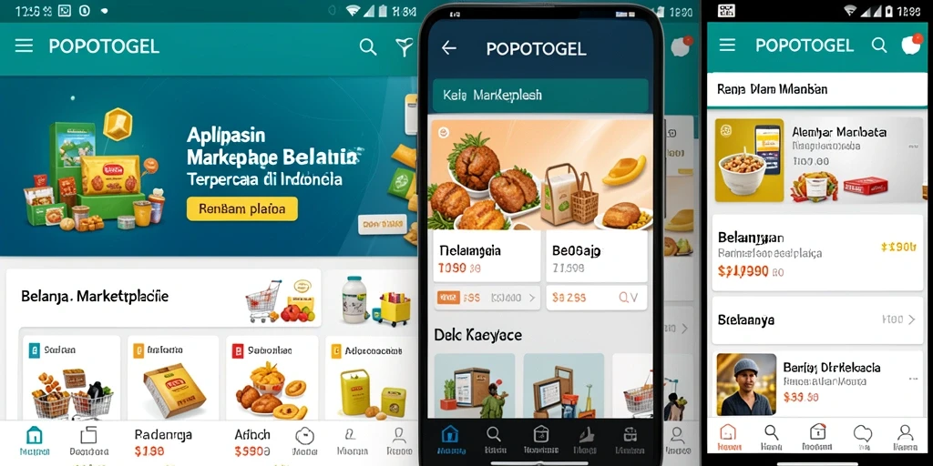 Antarmuka pengguna yang menarik dari aplikasi POPOTOGEL untuk belanja online.