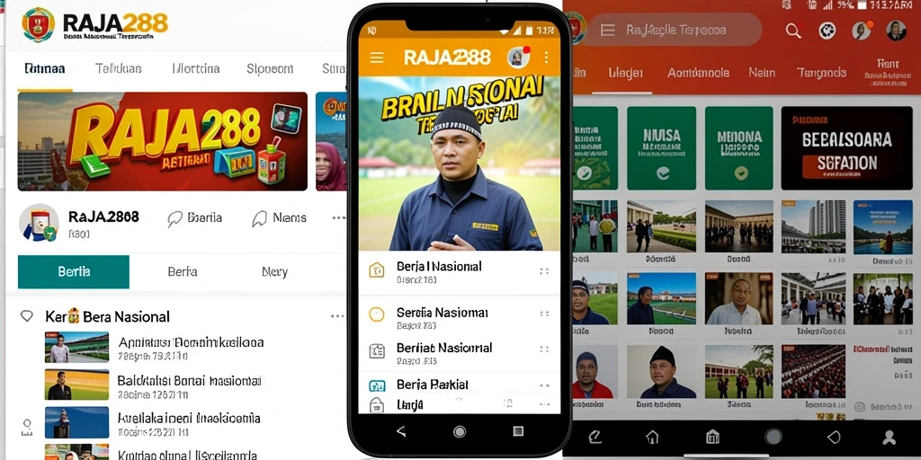 Tampilan antarmuka aplikasi RAJA288 menampilkan berita terkini dan menarik.