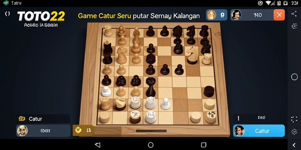 Screenshot antarmuka Catur TOTO22 menampilkan desain yang menarik.