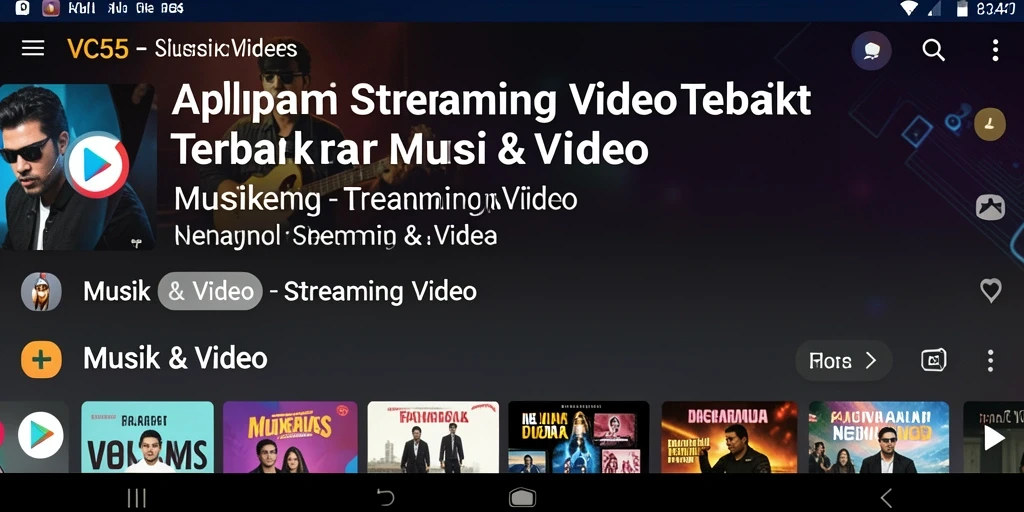 Tampilan antarmuka utama VC55 dengan fitur streaming video yang menarik.